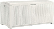 Load image into Gallery viewer, Suncast DBW9200 Mocha Wicker Resin Deck Box, 99-Gallon