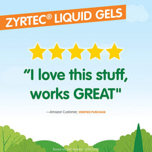 Load image into Gallery viewer, Zyrtec 24 HR Indoor/Outdoor Allergy Relief Liquid Gels Capsules, Cetirizine HCI Antihistamine, 40 ct