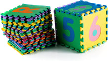 Load image into Gallery viewer, Hey! Play! Foam Floor Alphabet and Number Puzzle Mat for Kids, 96-Piece Multi, 72.5&quot;Lx72.5&quot;Wx.25&quot;H