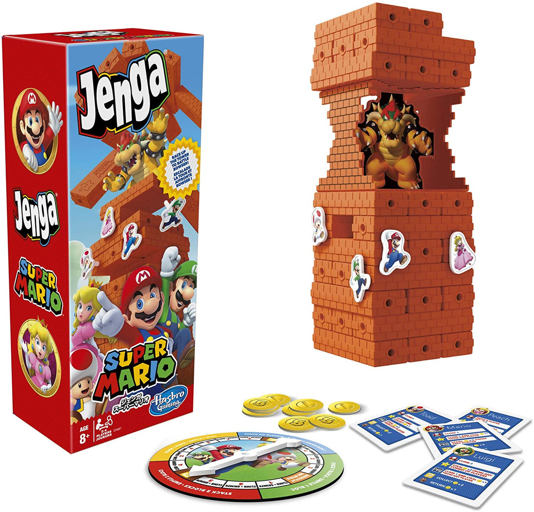 Hasbro Games Jenga: Super Mario Edition Game, Block Stacking Tower Game for Super Mario Fans, Ages 8 and Up