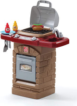 Load image into Gallery viewer, Step2 Fixin' Fun Outdoor Grill | Plastic Toy Grill &amp; Play Food | Pretend Play Grilling Set, Brown (85317)