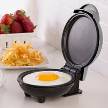 Load image into Gallery viewer, Dash DMS001WH Mini Maker Electric Round Griddle for Individual Pancakes, Cookies, Eggs &amp; other on the go Breakfast, Lunch &amp; Snacks with Indicator Light + Included Recipe Book