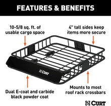 Load image into Gallery viewer, CURT 18115 Universal 42 x 37-Inch Black Steel Roof Rack Rooftop Cargo Carrier