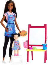 Load image into Gallery viewer, Barbie Art Teacher Playset with Brunette Doll, Easel and Accessories