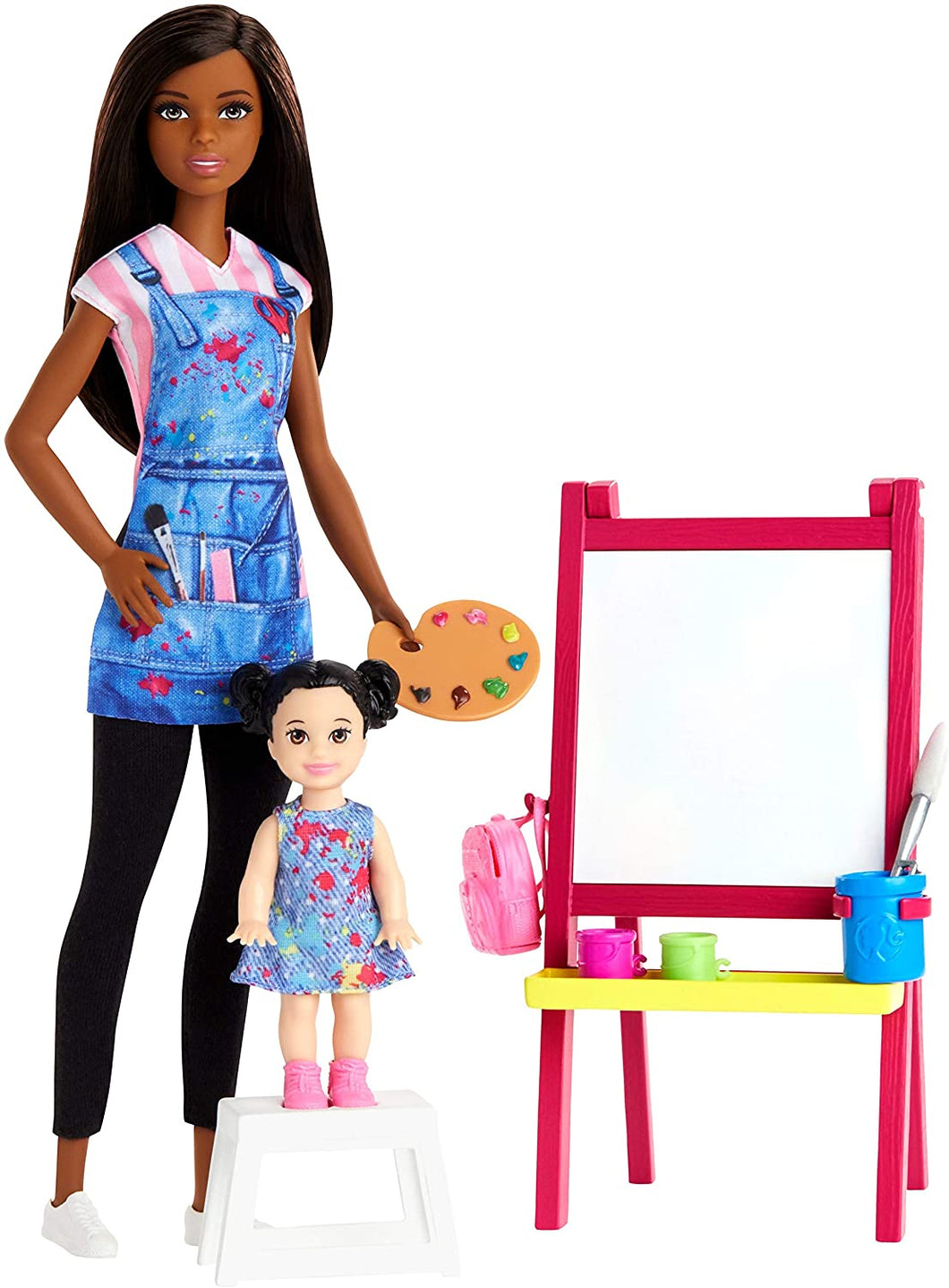 Barbie Art Teacher Playset with Brunette Doll, Easel and Accessories
