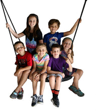 Load image into Gallery viewer, M &amp; M Sales Enterprises MM00124Web Riderz Outdoor Swing N' Spin- Safety Rated to 600 lb, 39 inch Diameter, Adjustable Hanging Ropes, Ready to Hang and Enjoy as a Family, Black