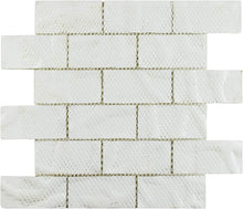 Load image into Gallery viewer, SomerTile GITTRPSW Sierra Glass Mosaic Wall Tile, 11.75" x 11.75", Ripple White/Clear, Pack of 10