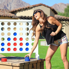 Load image into Gallery viewer, GoSports Giant Wooden 4 in a Row Game - 3 foot Width - With Coins, Portable Case and Rules