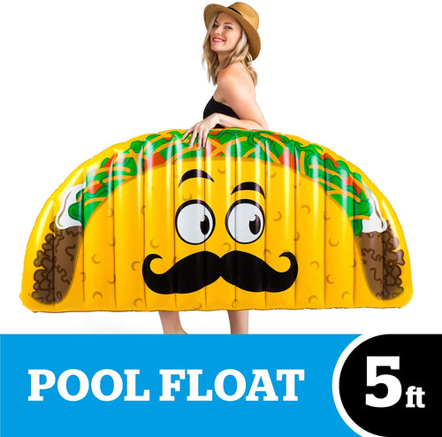 BigMouth Inc Giant Inflatable Taco Pool Floats, Durable Pool Tube with Patch Kit Included