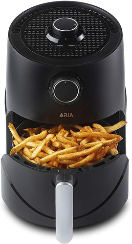 Aria Air Fryers CCB-883 Aria Ceramic Air Fryer, 3Qt, Lux Black