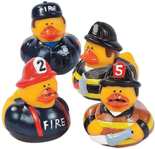 Load image into Gallery viewer, Fun Express Firefighter Fireman Fire Fighter Hero Rubber Ducks