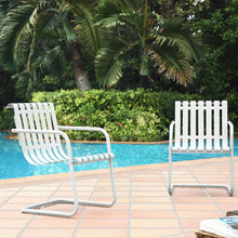 Load image into Gallery viewer, Crosley Furniture Gracie Retro Metal Outdoor Spring Chair - Alabaster White (Set of 2)