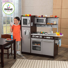 Load image into Gallery viewer, KidKraft Uptown Espresso Kitchen with 30 Piece Play Food Set