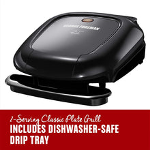 Load image into Gallery viewer, George Foreman GR0040B 2-Serving Classic Plate Grill, Black