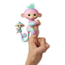 Load image into Gallery viewer, WowWee Fingerlings Baby Monkey &amp; Mini Bffs Billie &amp; Aiden Finger Puppets