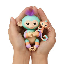 Load image into Gallery viewer, WowWee Fingerlings Baby Monkey &amp; Mini Bffs Billie &amp; Aiden Finger Puppets