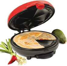 Load image into Gallery viewer, Nostalgia Taco Tuesday Deluxe Electric Quesadilla Maker with Extra Stuffing Latch