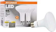 Load image into Gallery viewer, SYLVANIA General Lighting 73954 Sylvania Dimmable Led Lamp, 9 W, 120 V, Br30, Medium, 11000 Hr, Base, Efficient 9W, 2700K, Soft White, 2 Piece