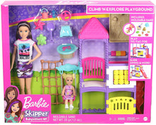 Load image into Gallery viewer, Barbie Skipper Babysitters Inc. Climb &#39;n Explore Playground Dolls &amp; Playset with Babysitting Skipper Doll, Toddler Doll, Play Station, Moldable Sand &amp; Accessories for Kids 3 to 7 Years Old