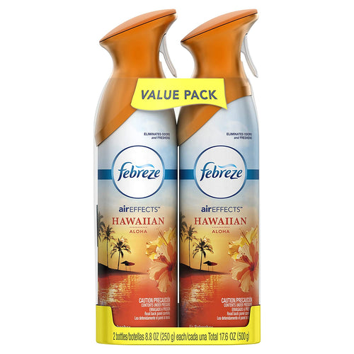 Febreze Odor-Eliminating Air Freshener, Hawaiian Aloha, Pack of 2, 8.8 oz each