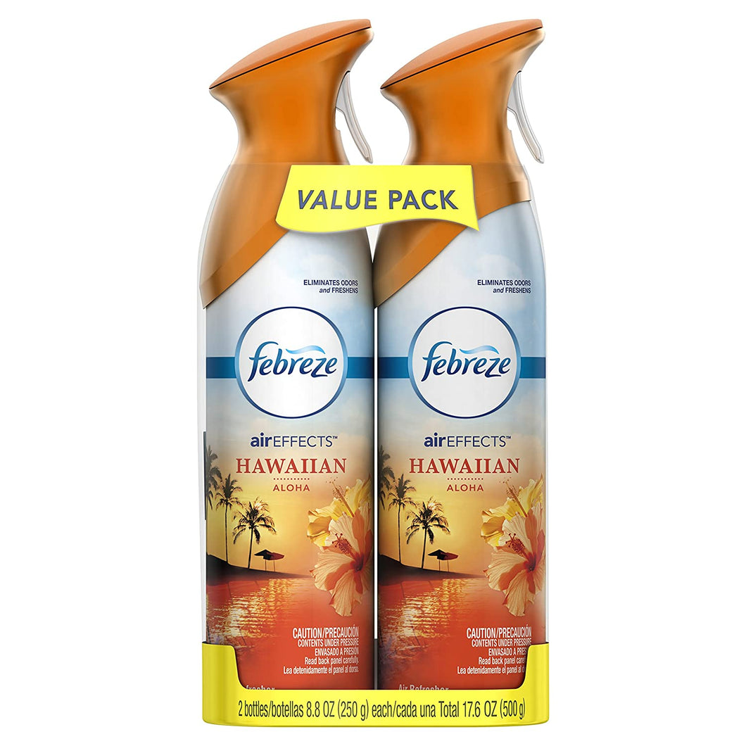 Febreze Odor-Eliminating Air Freshener, Hawaiian Aloha, Pack of 2, 8.8 oz each