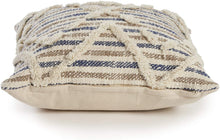 Load image into Gallery viewer, LR Resources PILLO07344BUNIIPL Textured Stripe Throw Pillow, 18" x 18", Blue/Natural