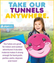 Load image into Gallery viewer, GigaTent 72&quot; Long (6 Feet) pop up Dolphin Play Tunnel  Indoors &amp; Outdoors Pink