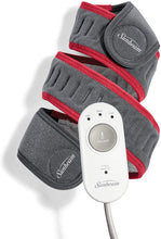 Load image into Gallery viewer, Sunbeam Flexfit Heating Pad Wrap for Pain Relief Customized Heating Pad for Multiple Areas Of The Body 3 Heat Settings With 2 Hour Auto-off 42 X 2.5", Grey/Red