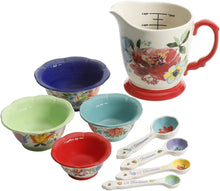 Load image into Gallery viewer, Pioneer Woman Measuring Cups Spoons Kitchen Prep Bowls 9 Pieces