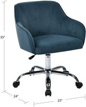 Load image into Gallery viewer, AVE SIX Bristol Chrome Base Upholstered Task Chair, Oyster Velvet