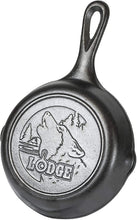 Load image into Gallery viewer, Lodge Wildlife Series-6.5" Cast Iron Skillet with Wolf Scene, Black