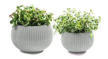 Load image into Gallery viewer, Keter Cozie Planter Set, Medium/Small, Harvest Brown