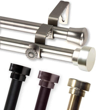 Load image into Gallery viewer, Rod Desyne Topper Double Curtain Rod 3/4 inch Dia Set