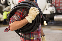 Load image into Gallery viewer, Swan Products CGYSGC58050 Goodyear MAXLite Premium Rubber+ Water Hose with Crush Proof Couplings 50' x 5/8", Black