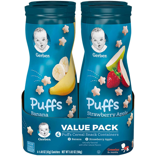 Gerber Puffs Banana & Strawberry Apple, 5.92 Ounce