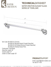 Load image into Gallery viewer, Water Creation Elegant Glass Series 24-Inch Towel Bar