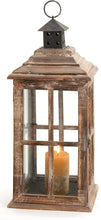 Load image into Gallery viewer, Deco 79 Wood Candle Lantern, 23 by 9-Inch