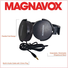 Load image into Gallery viewer, Magnavox MHP5026M Stereo Headphones with Microphone