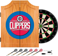 Load image into Gallery viewer, NBA Los Angeles Clippers Wood Dart Cabinet Set