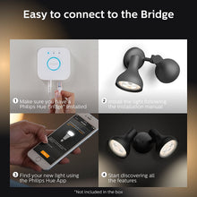 Load image into Gallery viewer, Philips Hue Ludere White Outdoor Security Light, Outdoor Wall Fixture &amp; 2 Hue PAR38 LED Smart Bulbs (Requires Hue Hub, Works with Alexa and More)