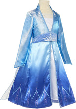 Load image into Gallery viewer, Disney Frozen 2 Elsa Adventure Girls Role-Play Dress Features Ice Crystal Winged Cape, Sleek Dress Cut with Glittery, Frosty Trim - Fits Sizes 4-6X, For Ages 3+
