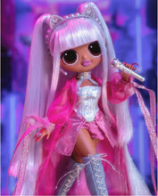 Load image into Gallery viewer, LOL Surprise OMG Remix Kitty K Fashion Doll – with 25 Surprises, Plays Music, with Extra Outfit, Shoes, Hair Brush, Doll Stand, Lyric Magazine, and Record Player Package - For Girls Ages 4+