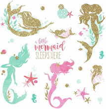 Load image into Gallery viewer, RoomMates Mermaid Peel and Stick Wall Decals with Glitter - RMK3562SCS, Multicolor