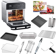 Load image into Gallery viewer, GoWISE USA Deluxe 12.7-Quarts 15-in-1 Electric Air Fryer Oven w/Rotisserie and Dehydrator + 50 Recipes