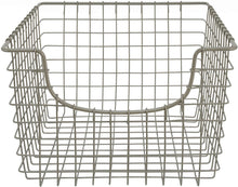 Load image into Gallery viewer, Spectrum Diversified Scoop Wire Basket, Vintage-Inspired Steel Storage Solution for Kitchen, Pantry, Closet, Bathroom, Craft Room &amp; Garage, Single, Satin Nickel
