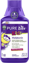 Load image into Gallery viewer, Vicks PURE Zzzs Kidz, Melatonin Sleep Aid Liquid for Kids and Children, Natural Berry Flavor, Non-Habit Forming, Drug-free, 8 FL Oz