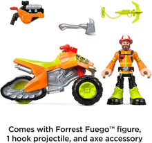 Load image into Gallery viewer, Fisher-Price Rescue Heroes Forrest Fuego &amp; Fire Tracker, Vehicle and Figure Set