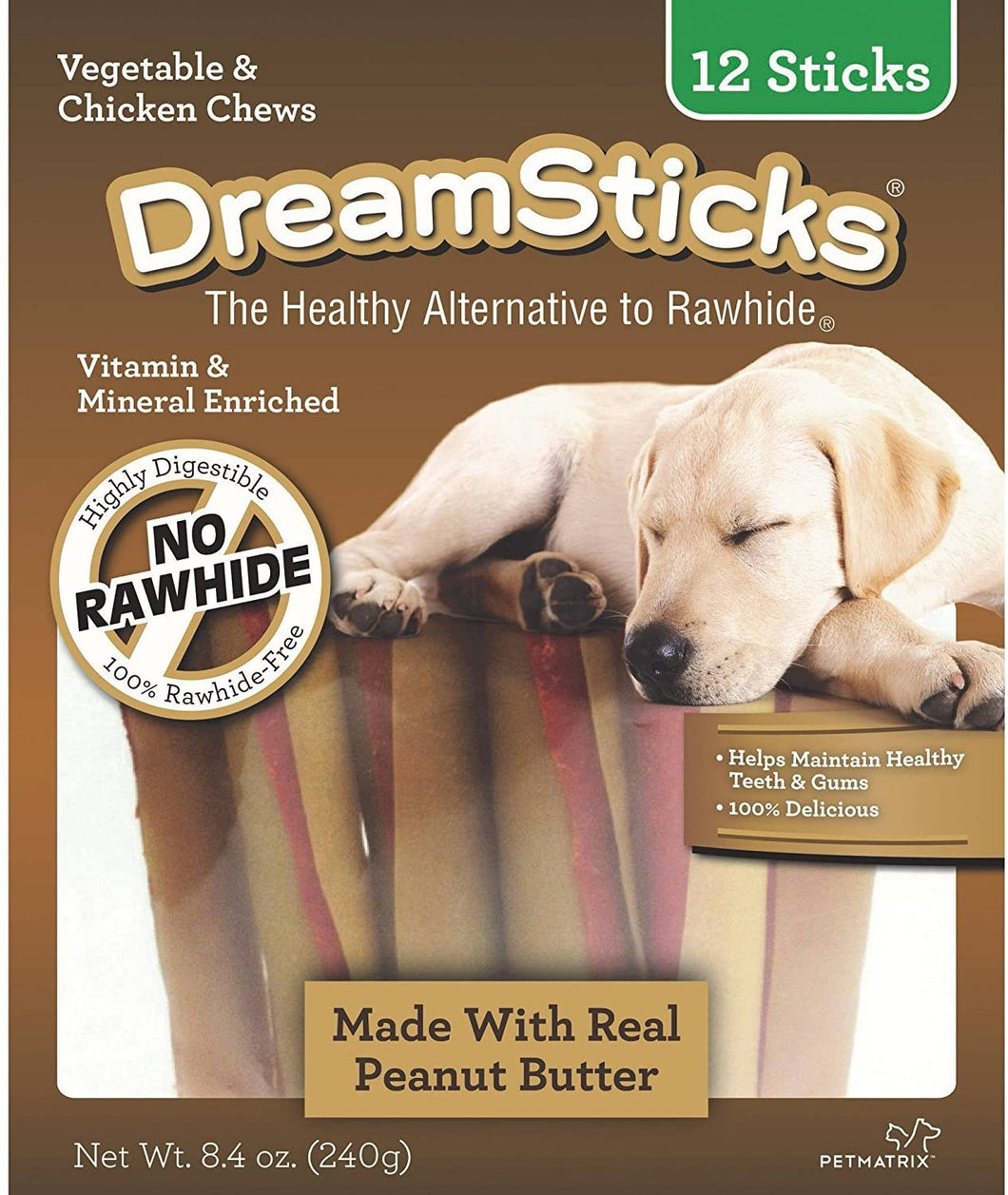 Dreambone Dreamsticks Real Peanut Butter and Chicken, 12 Sticks/Pack (1)