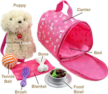 Load image into Gallery viewer, Click n&#39; Play 9 piece Doll Puppy Set and Accessories. Perfect For 18 inch American Girl Dolls