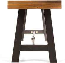 Load image into Gallery viewer, Aromzen Katia Outdoor Acacia Wood Bench with Rustic Metal Accents, Teak Finish